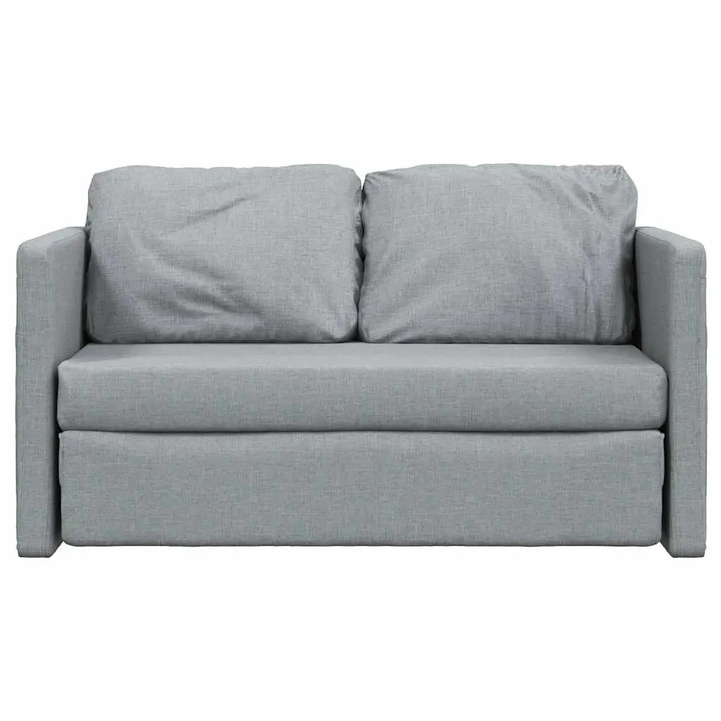 Floor Sofa Bed 2-in-1 Convertible Loveseat Double Bed Grey Fabric Folding