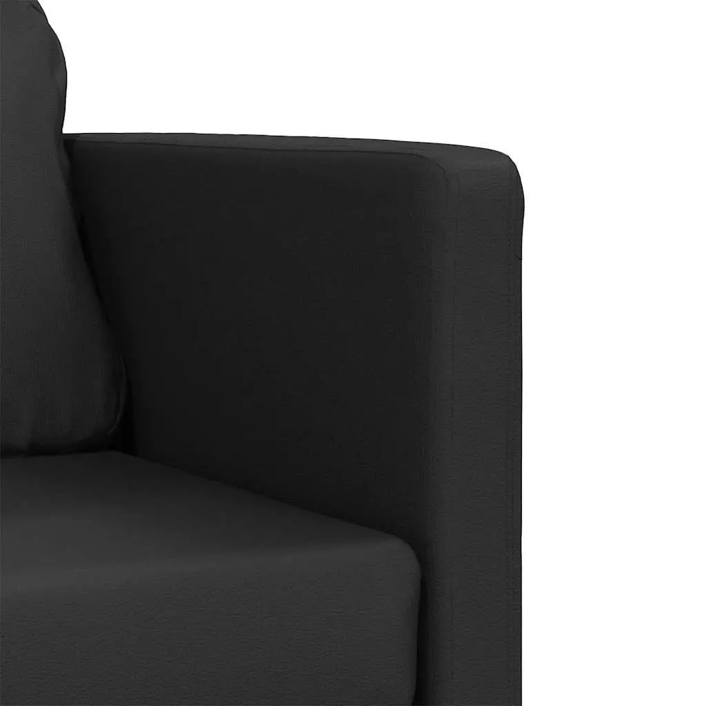 Floor Sofa Bed 2-in-1 Convertible Loveseat Double Bed Faux Leather Black