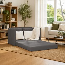Your Go-To Grey Convertible Loveseat Floor Sofa Bed