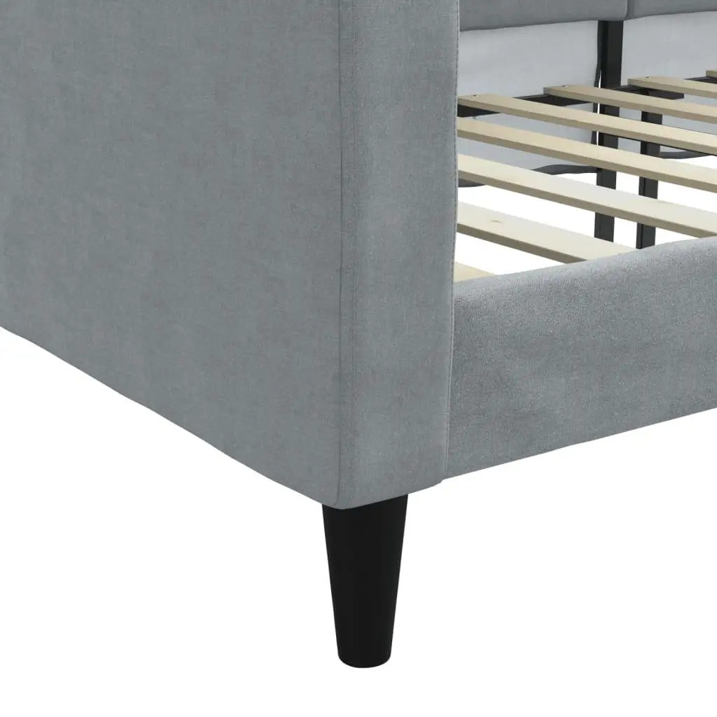 Day Bed Sofa Couch 90x190 cm Fabric Grey Sleeper Guest Bedroom Living Room