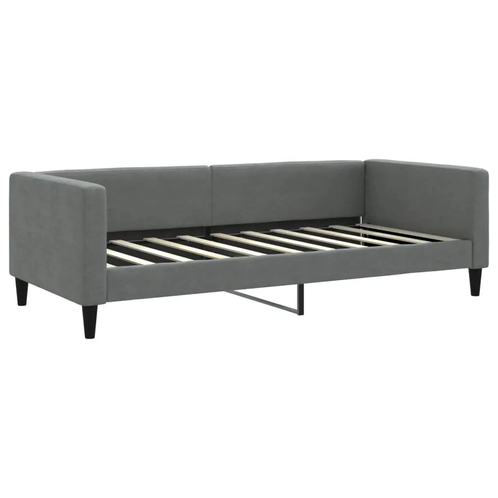 Day Bed Sofa Bed 90x190 cm Grey Fabric 2-in-1 Guest Bedroom Living Room