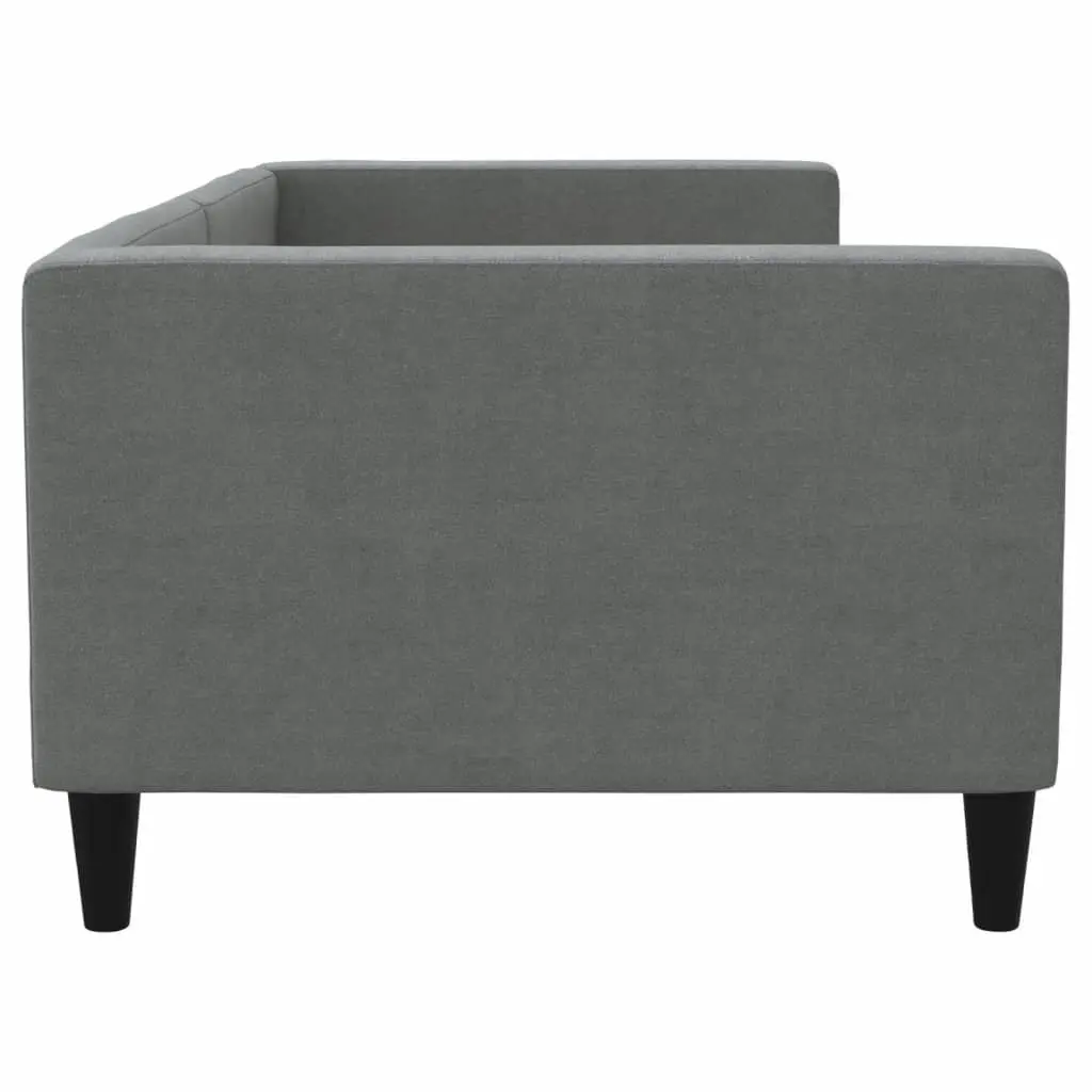 Day Bed Sofa Bed 90x190 cm Grey Fabric 2-in-1 Guest Bedroom Living Room