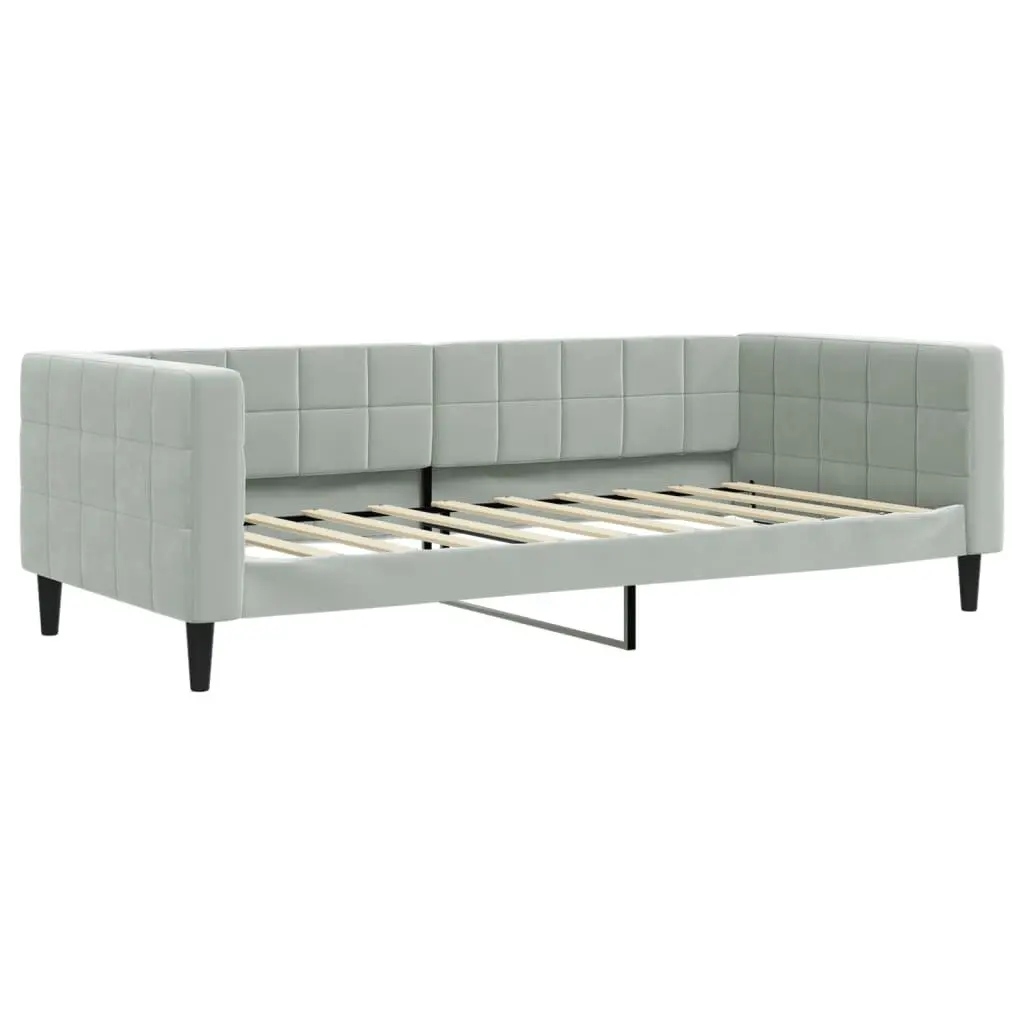Day Bed Sofa Bed Grey Velvet 90x190 cm Bedroom Living Room Furniture Sleeper