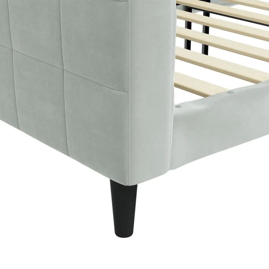 Day Bed Sofa Bed Grey Velvet 90x190 cm Bedroom Living Room Furniture Sleeper