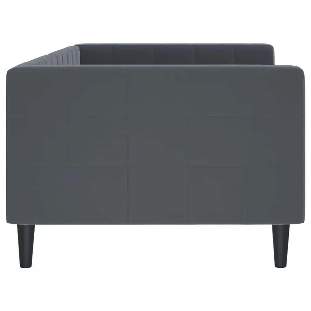 Day Bed Sofa Bed Grey Velvet 90x190 cm Modern Design Living Room Guest Bedroom