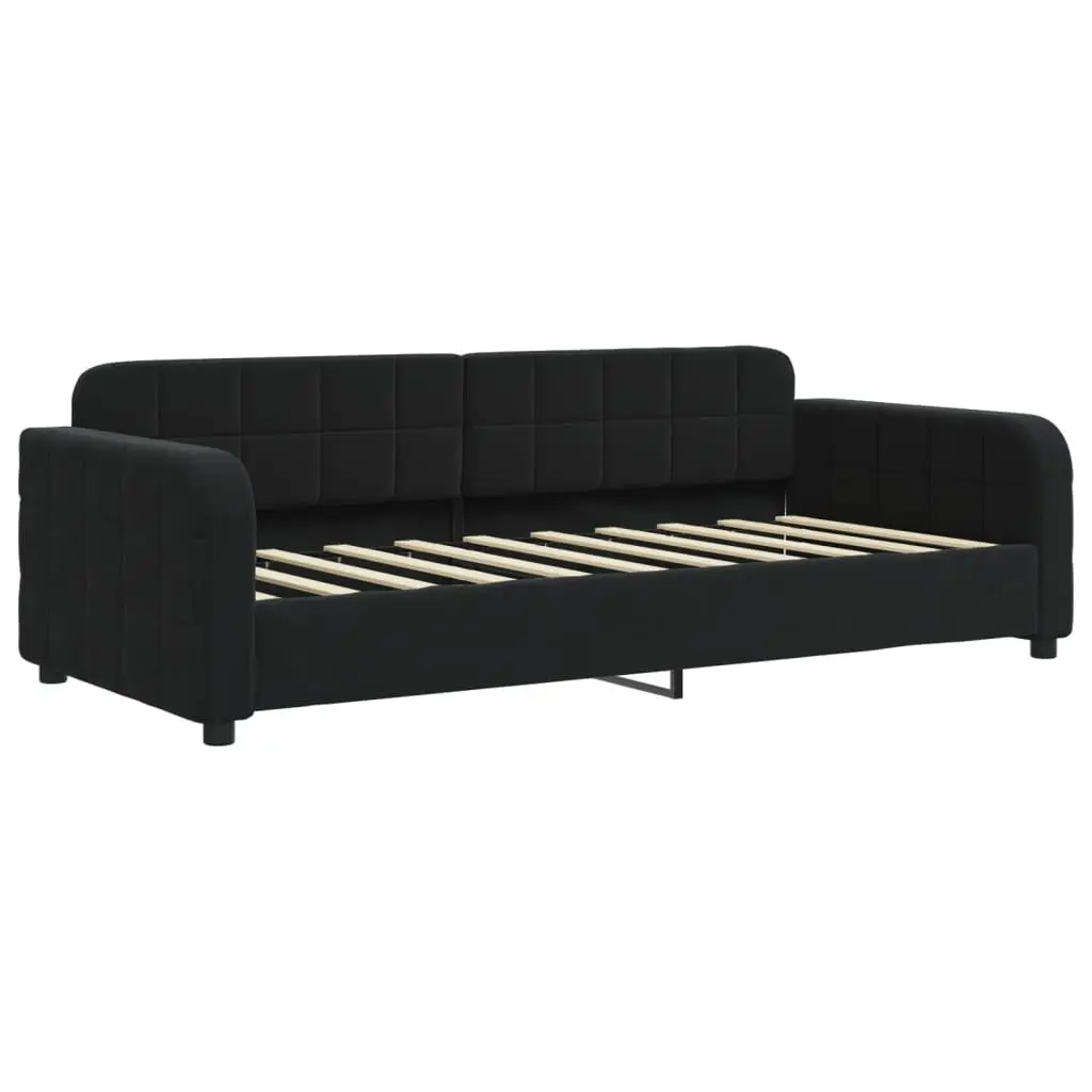 Day Bed Sofa Couch Black Velvet 90x190cm Modern Design Bedroom Living Room