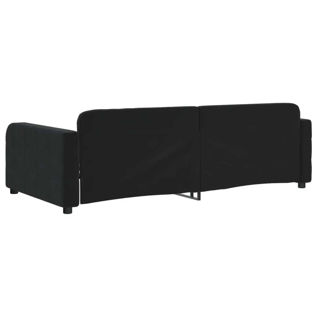 Day Bed Sofa Couch Black Velvet 90x190cm Modern Design Bedroom Living Room
