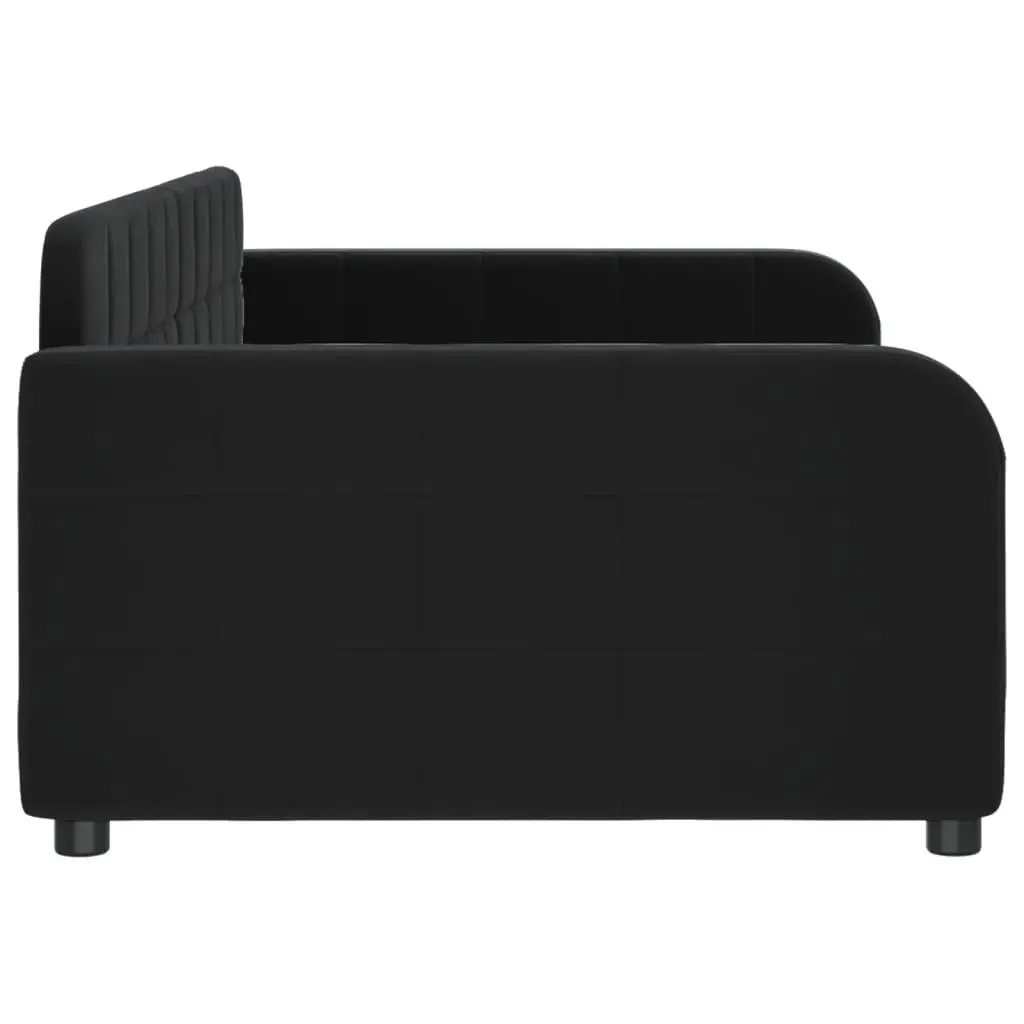 Day Bed Sofa Couch Black Velvet 90x190cm Modern Design Bedroom Living Room