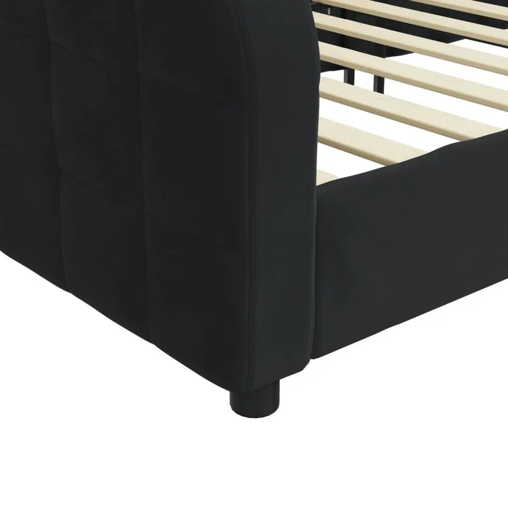 Day Bed Sofa Couch Black Velvet 90x190cm Modern Design Bedroom Living Room