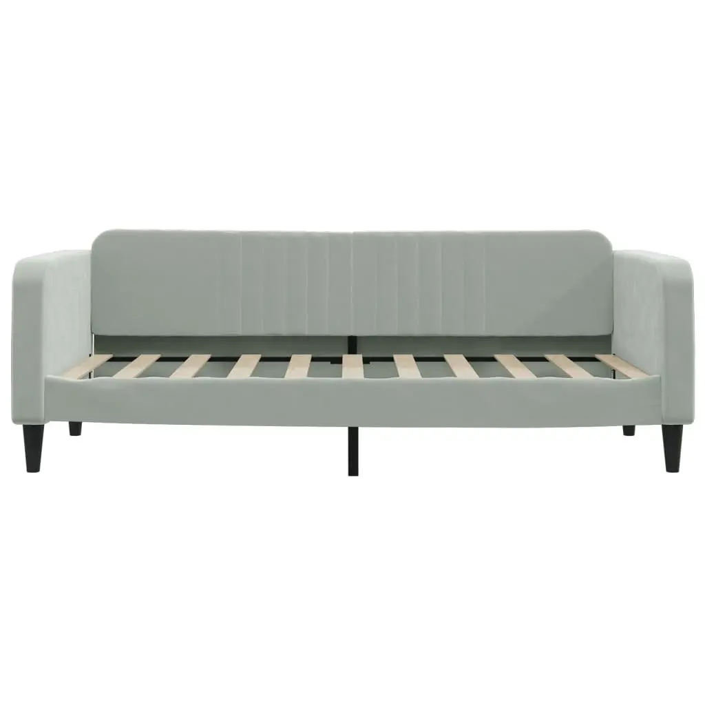 Day Bed Sofa Bed Grey Velvet 90x190 cm Modern Couch Guest Sleeping Furniture