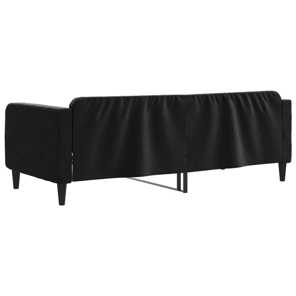 Day Bed Sofa Bed 90x190 cm Black Velvet Upholstered Sleeper Guest Bedroom