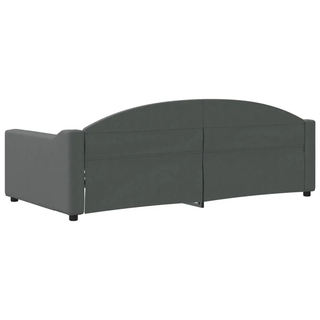 Day Bed Sofa Bed 90x190cm Grey Fabric 2-in-1 Guest Bed with Slats Frame