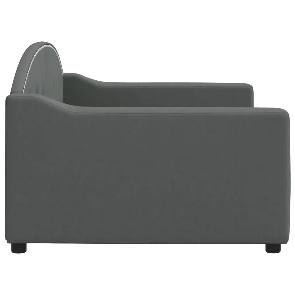 Day Bed Sofa Bed 90x190cm Grey Fabric 2-in-1 Guest Bed with Slats Frame