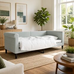 Friendly Grey Velvet Day Bed Sofa Bed 90x190 cm