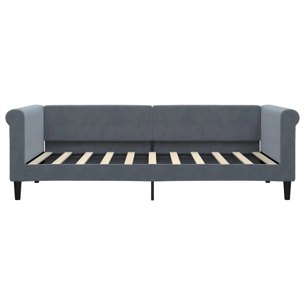 Day Bed Sofa Bed Grey Velvet 90x190 cm Frame Sleeper Couch
