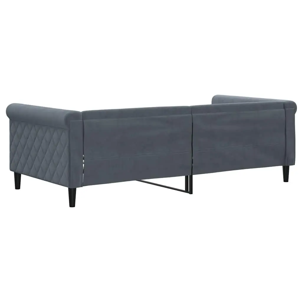 Day Bed Sofa Bed Grey Velvet 90x190 cm Frame Sleeper Couch