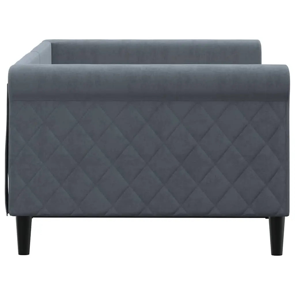 Day Bed Sofa Bed Grey Velvet 90x190 cm Frame Sleeper Couch