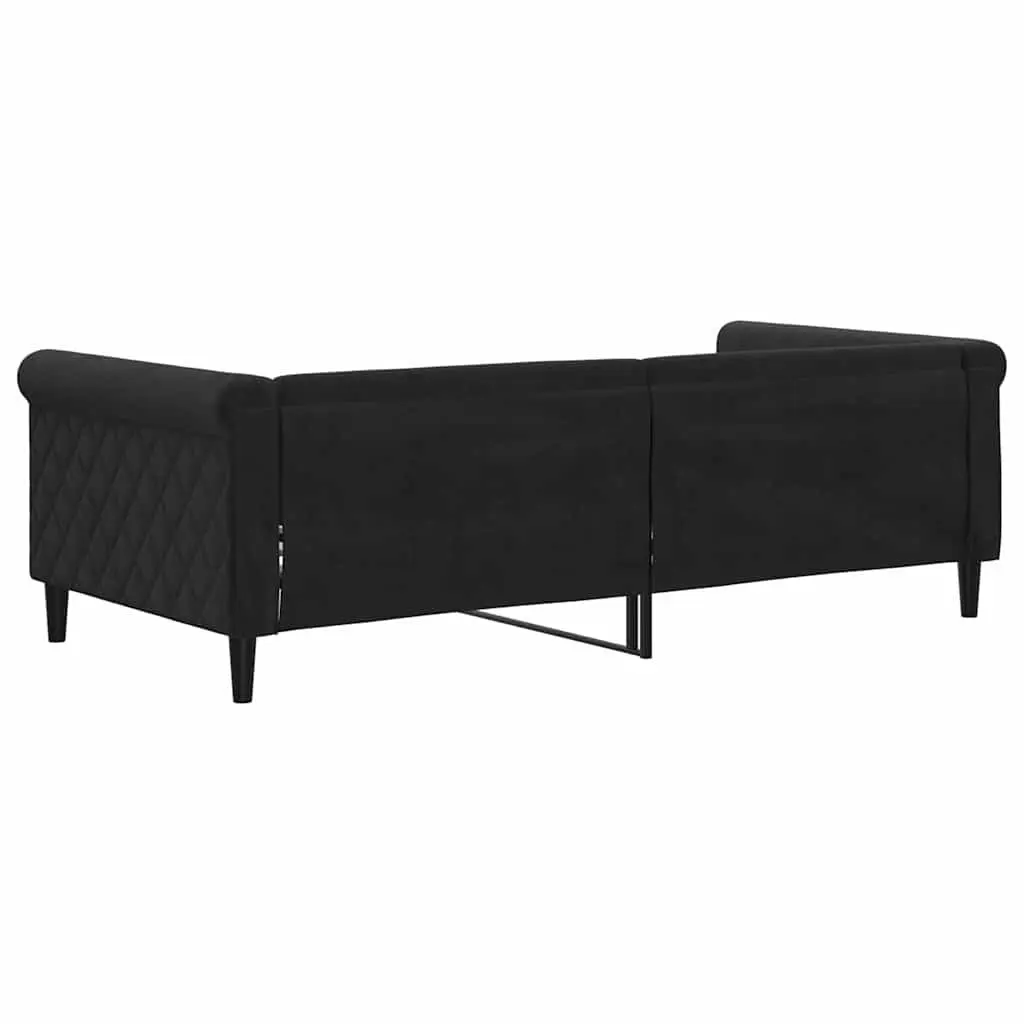 Day Bed Sofa Couch Black Velvet 90x190cm Bedroom Living Room Furniture Sleeper