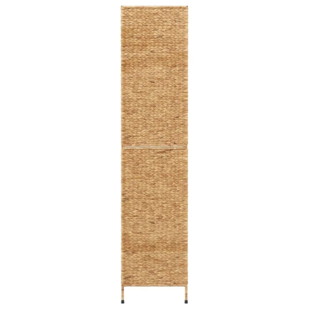 5-Panel Folding Screen Room Divider Water Hyacinth Brown Privacy Partition