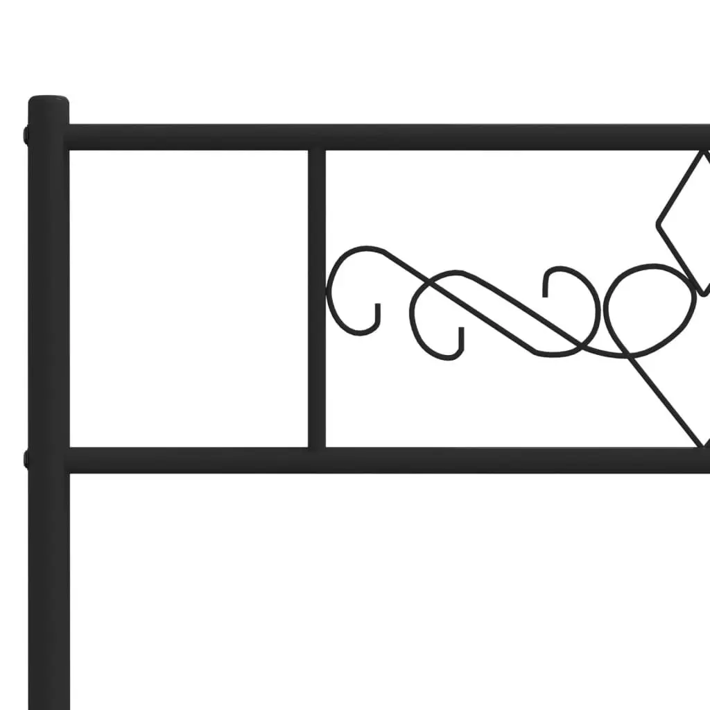 Metal Bed Frame King Single Black Steel Slats Headboard 107x203cm