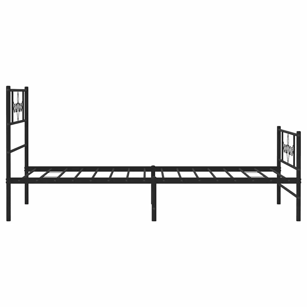 Metal Bed Frame King Single Powder-coated Steel 107x203 cm Black
