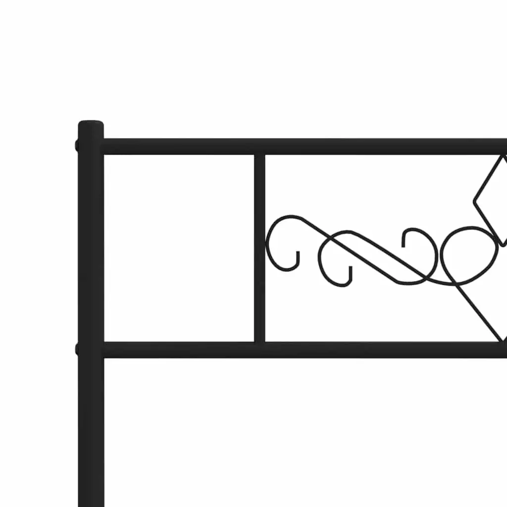 Metal Bed Frame King Single Powder-coated Steel 107x203 cm Black
