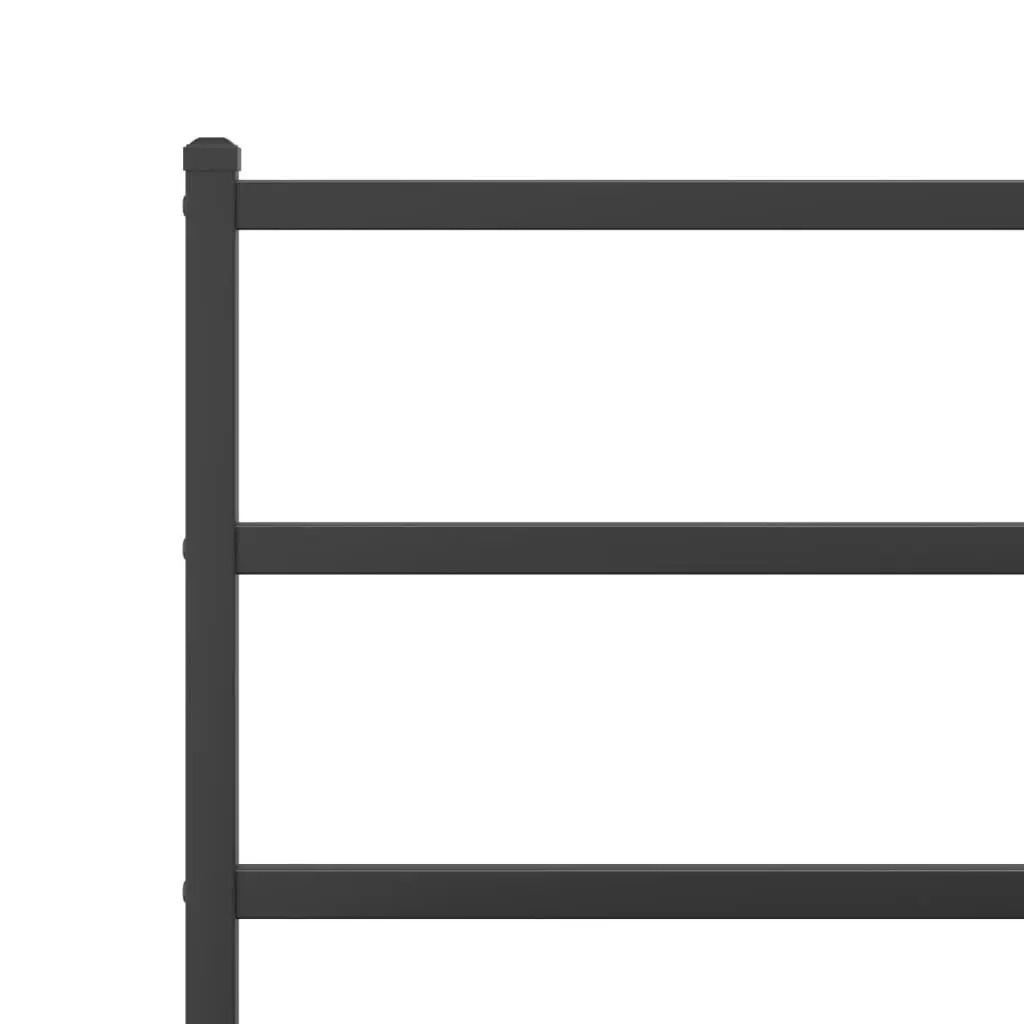 Metal Bed Frame with Headboard Black 150x200 cm Steel Slats Centre Legs