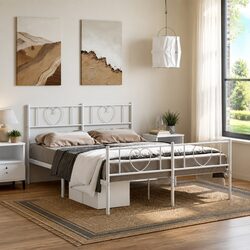 Your New Metal Bed Frame 150x200 cm in White Awaits