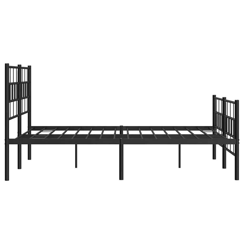 Metal Bed Frame Robust Steel Black 135x190 cm
