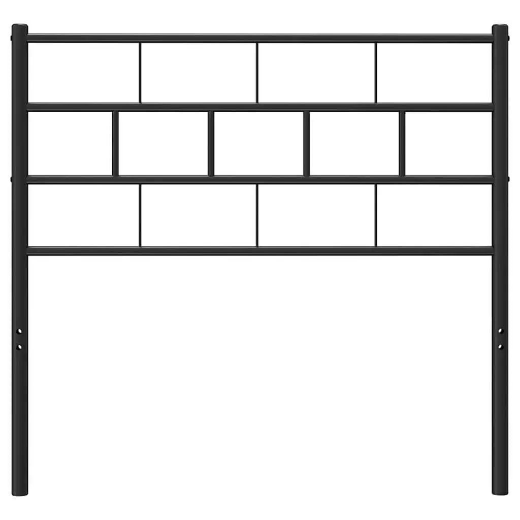 Metal Headboard Black 107cm Powder-coated Steel Construction