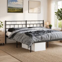 Metal Headboard Black 180cm Bed Frame Header Bedroom Furniture Stylish Design