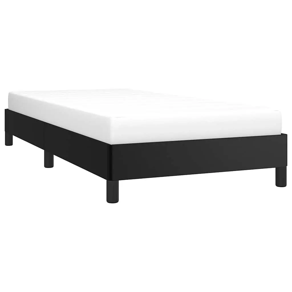 King Single Bed Frame Black Faux Leather Upholstered