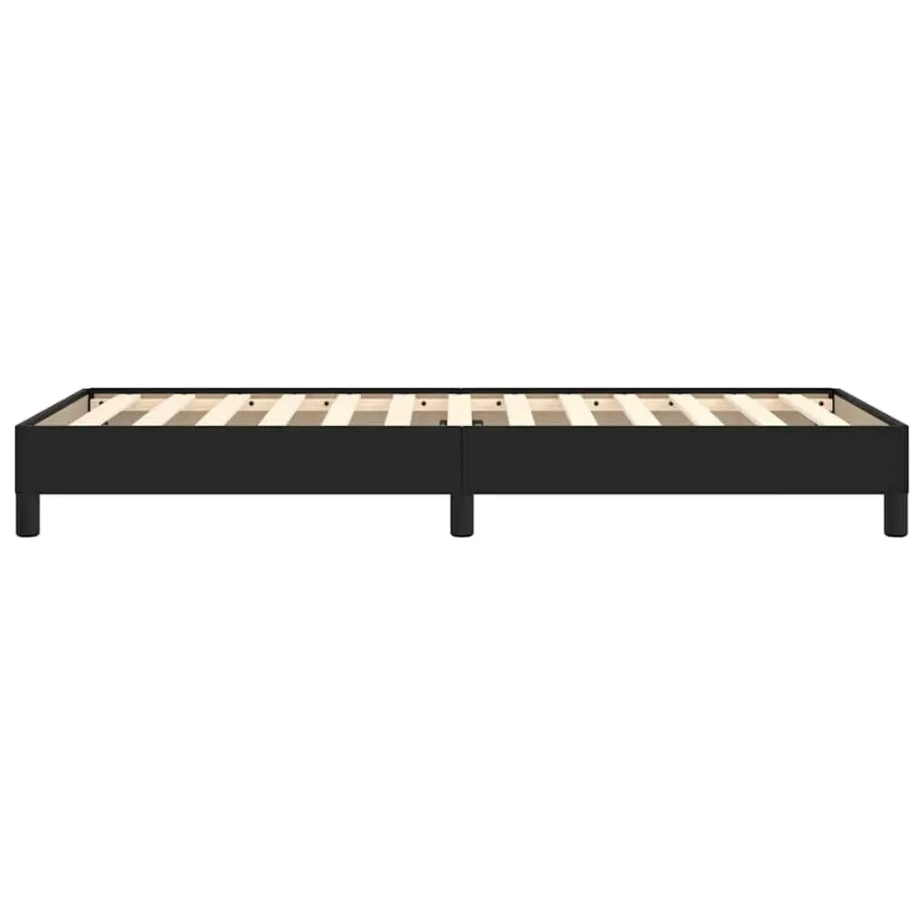 King Single Bed Frame Black Faux Leather Upholstered