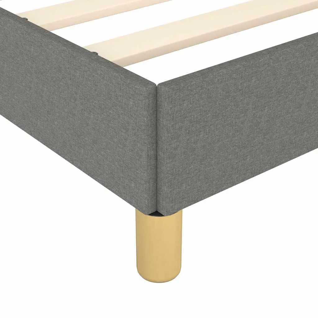 Bed Frame King Single Size Grey Fabric Upholstered Headboard