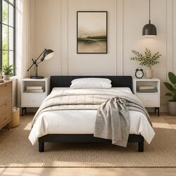 Friendly Black Velvet King Single Bed Frame for You
