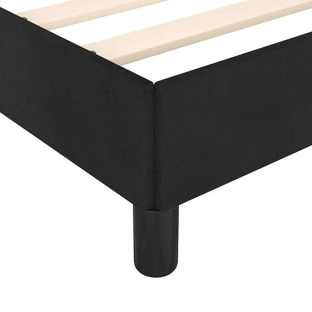 King Single Bed Frame Upholstered Velvet Black Plywood Slats