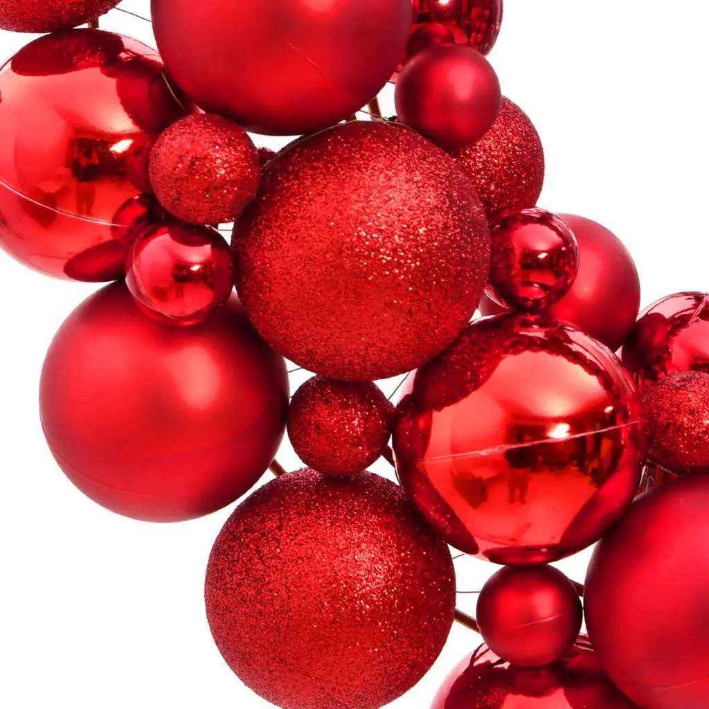 Red Christmas Wreath 45cm Shatterproof Holiday Decoration for Festive Home Seasonal Display