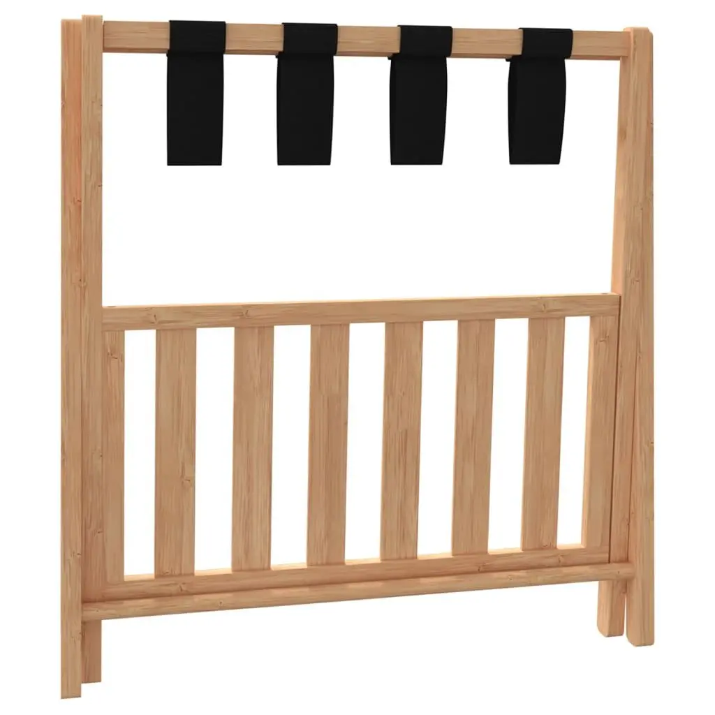 Luggage Rack Bamboo Foldable Suitcase Stand with Shelves 68 x 38 x 58 cm
