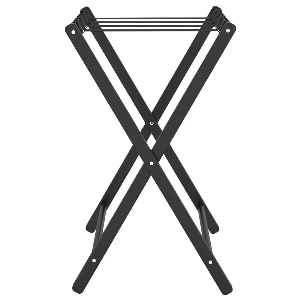 Luggage Rack Foldable Suitcase Stand Black Storage Holder Bamboo Bedroom