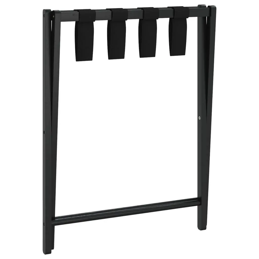 Luggage Rack Foldable Suitcase Stand Black Storage Holder Bamboo Bedroom