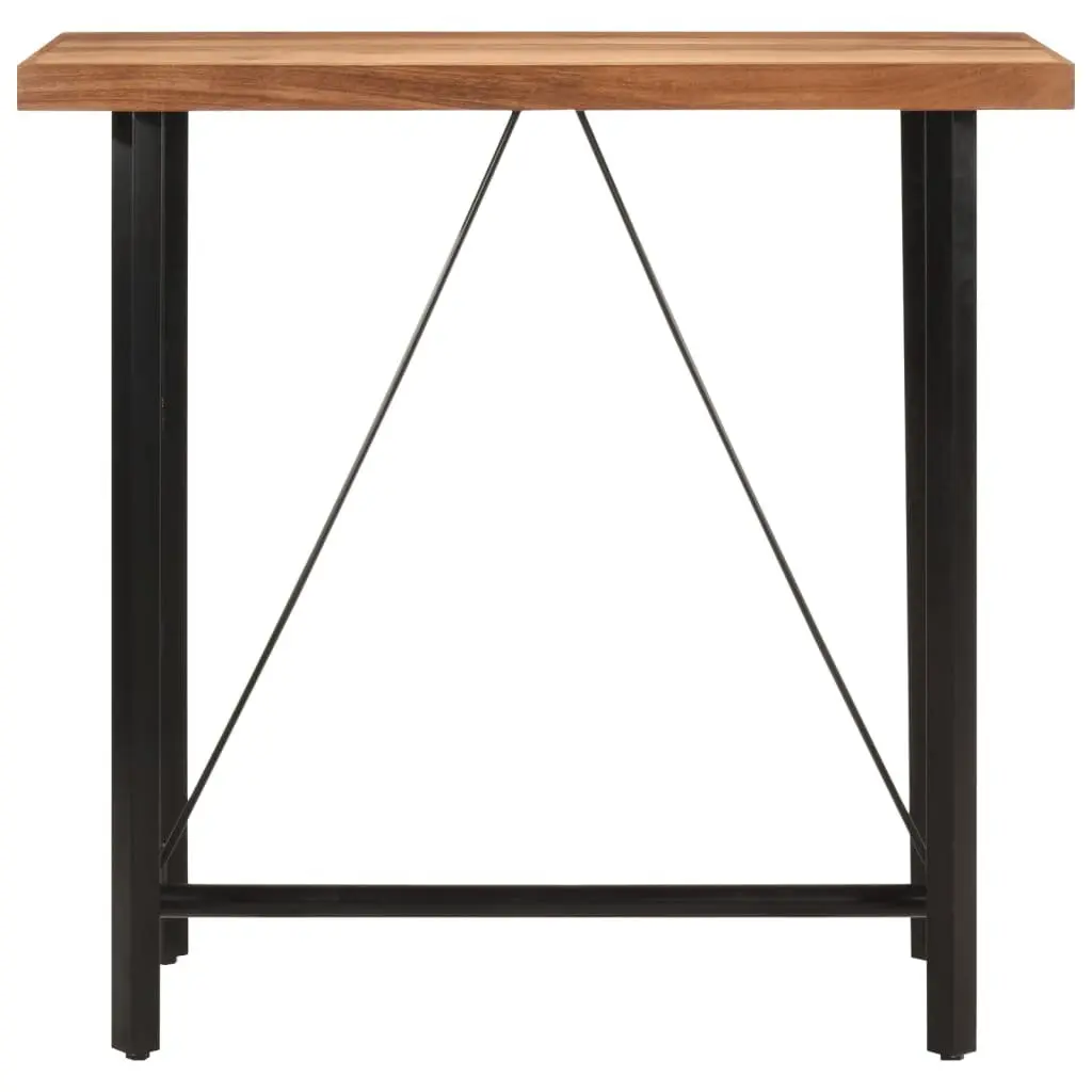 Solid Acacia Wood Bar Table Brown Iron Frame 110x55x107 cm