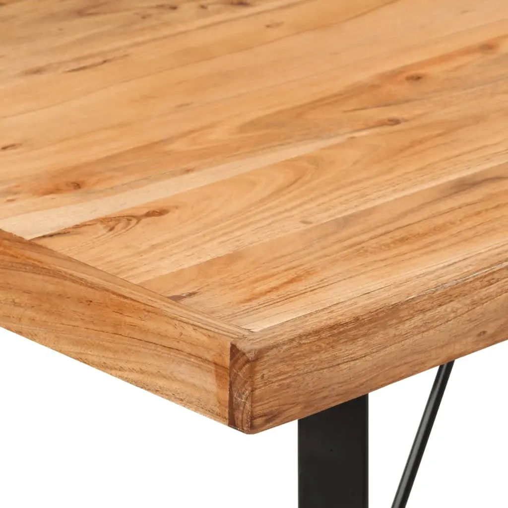 Solid Acacia Wood Bar Table Brown Iron Frame 110x55x107 cm