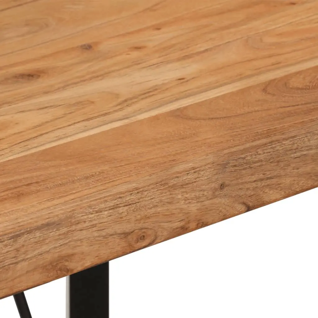 Solid Acacia Wood Bar Table Brown Iron Frame 110x55x107 cm