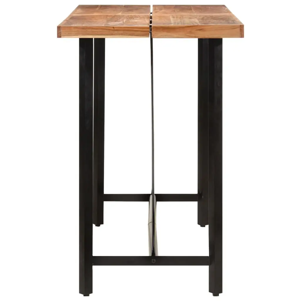 Bar Table Solid Acacia Wood Iron Frame 150x70x107 cm