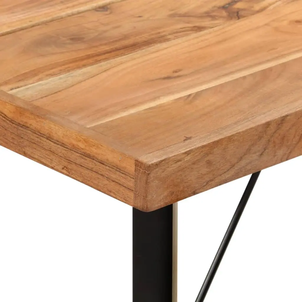 Bar Table Solid Acacia Wood Iron Frame 150x70x107 cm