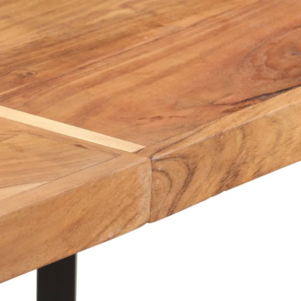 Bar Table Solid Acacia Wood Iron Frame 150x70x107 cm