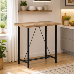 Bar Table 110x55x107 cm Solid Wood Mango Iron Frame Kitchen Dining Bistro