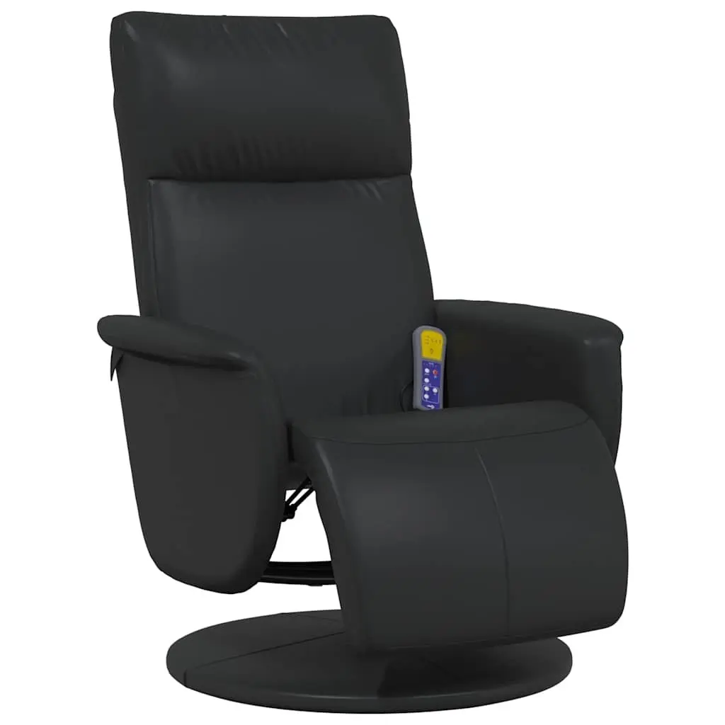 Massage Chair Recliner Swivel Vibration Therapy Adjustable Footrest Black Faux Leather