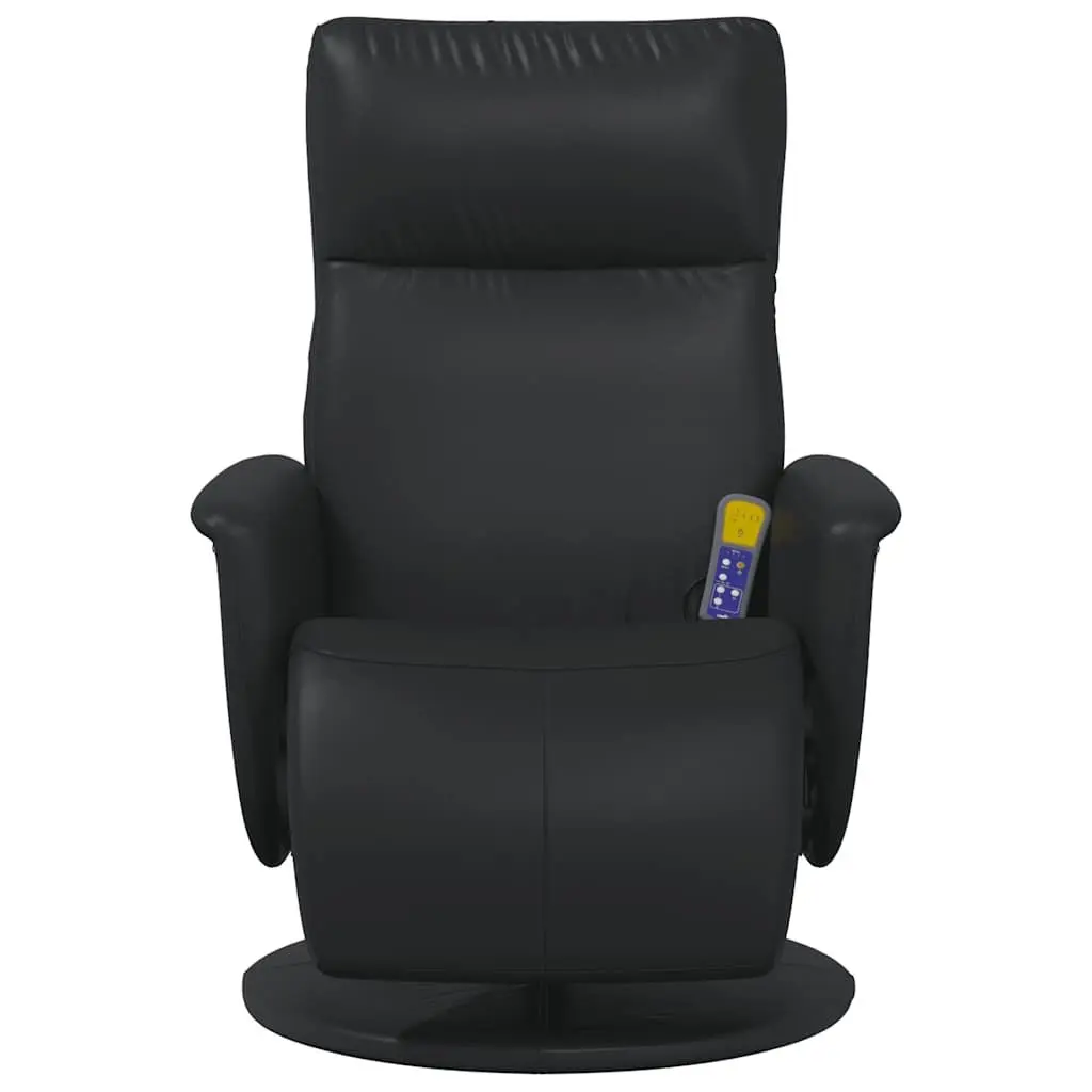 Massage Chair Recliner Swivel Vibration Therapy Adjustable Footrest Black Faux Leather