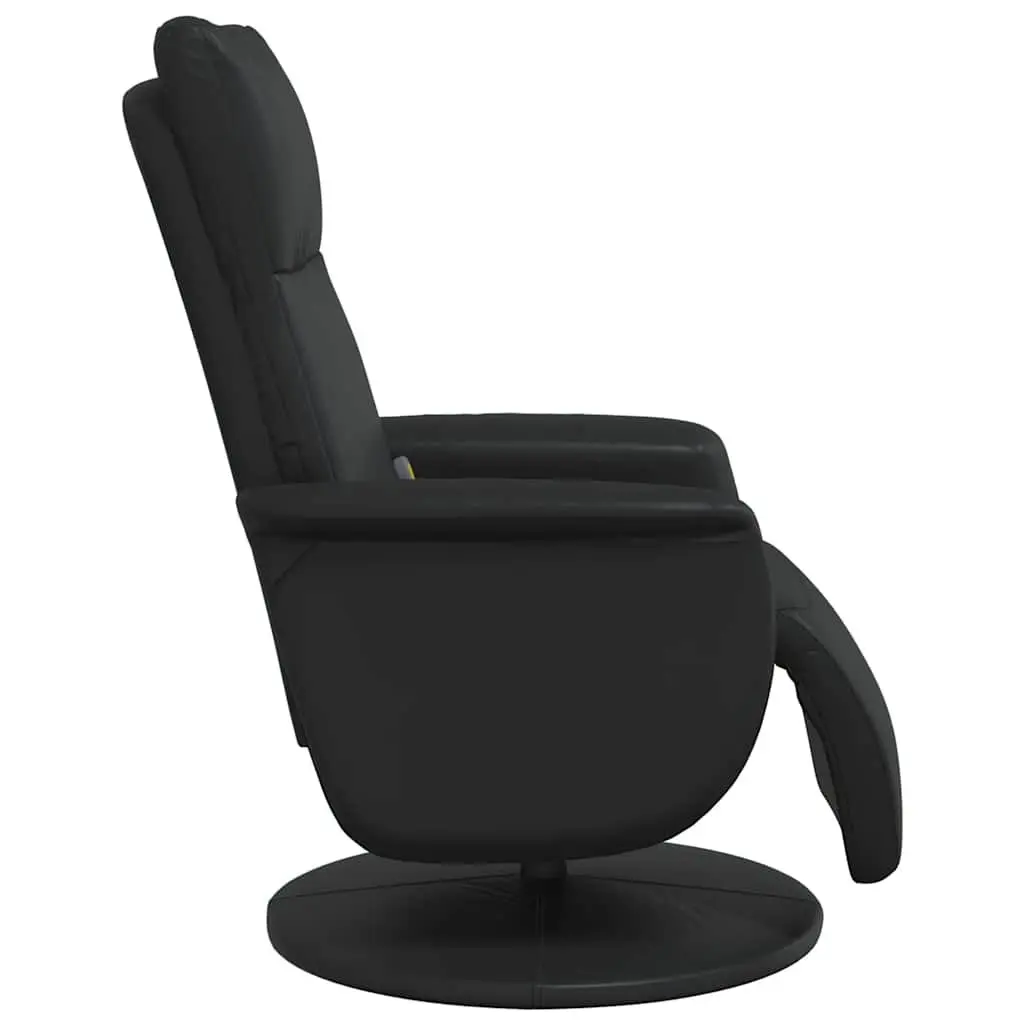 Massage Chair Recliner Swivel Vibration Therapy Adjustable Footrest Black Faux Leather